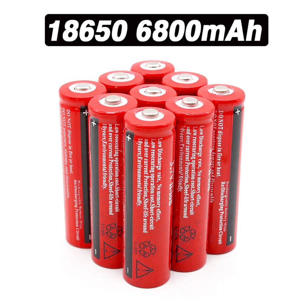 

18650 Battery 3.7V 6800mAh Rechargeable Liion Battery for Led Flashlight Torch Batery Litio Battery
