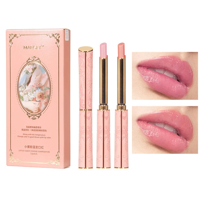 

Honey Peach Magic Color Lipstick Temperature Lip Balm Moisturizing Nourishing Long Lasting Smooth Natural Brighten Lip Makeup