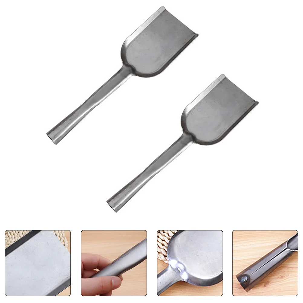 

2 Pcs Soot Fireplace Cleaning Kitchen Shovels Griddle Grill Accessories Charcoal Accessory BBQ Long Handle Soil