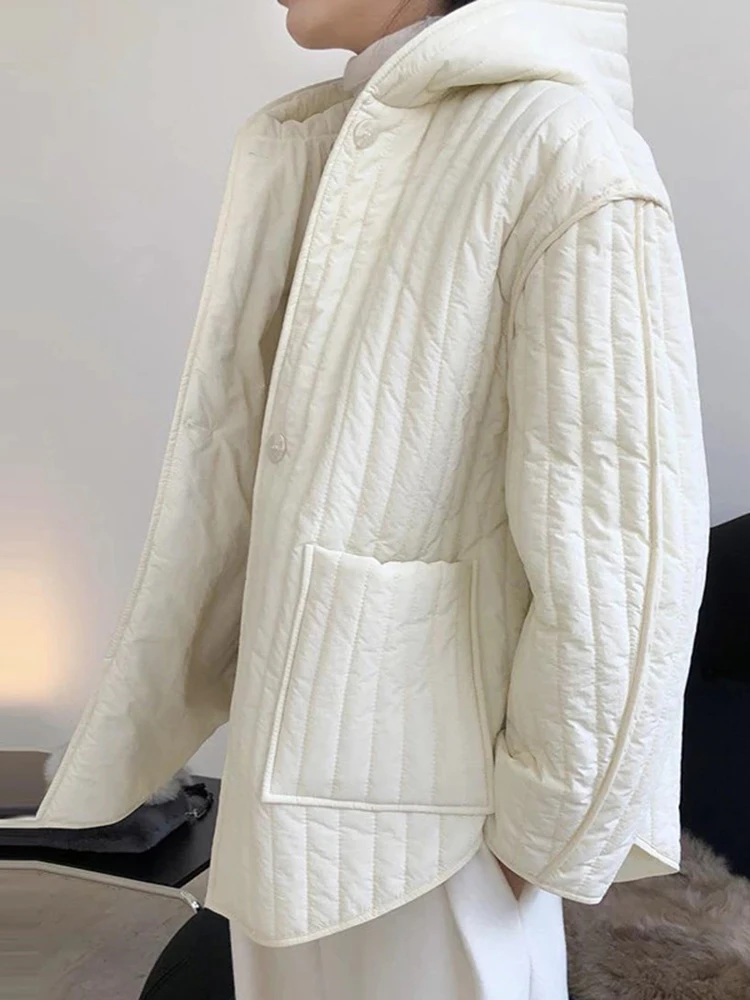 Sungtin 2022 Осень-Зима стеганые парки с капюшоном пальто Женская мода ленивый Стиль