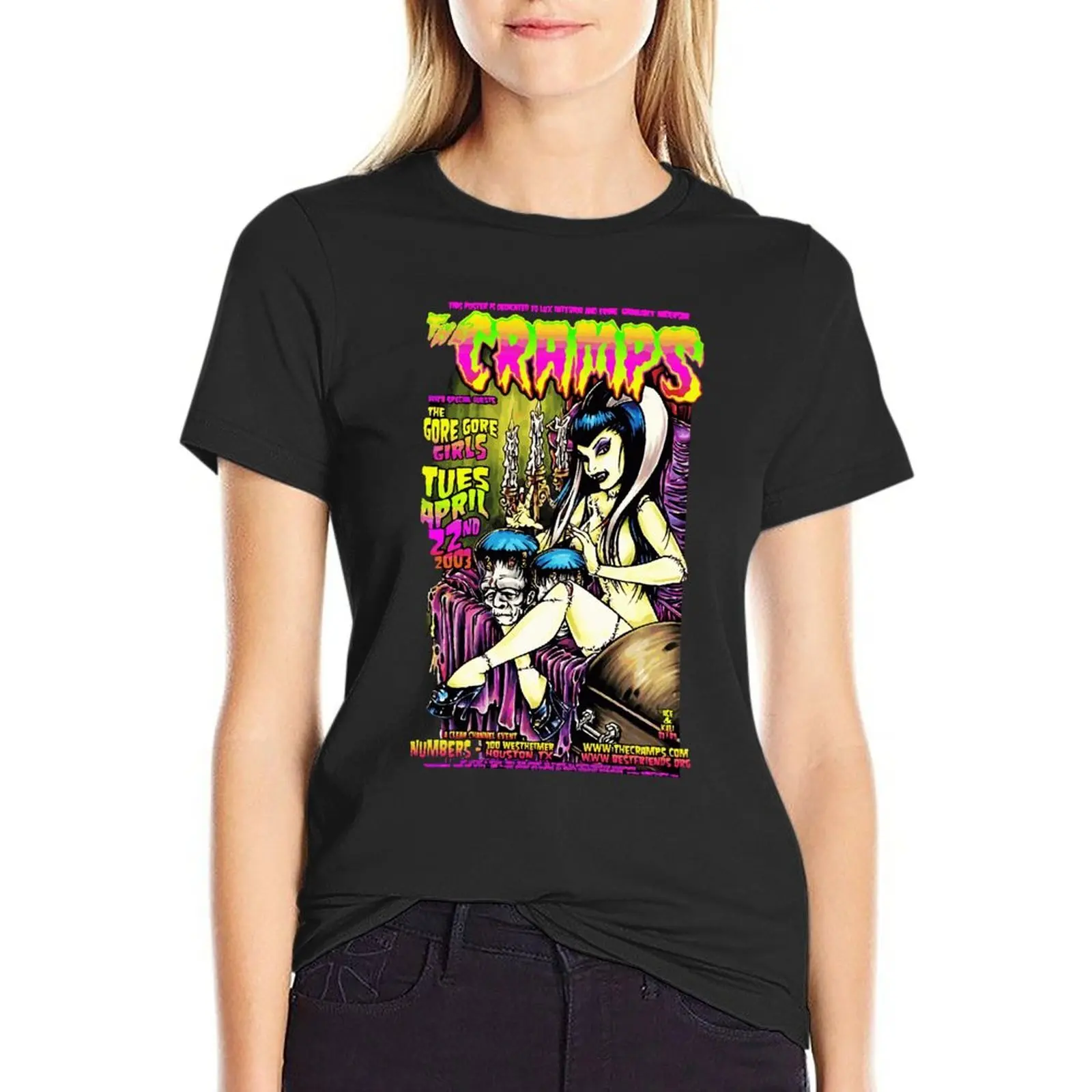

The Cramps Mens Psychobilly - Frankenstein Zombie Pin-Up Oversize T Shirt Brand Women'S Clothes 100% Cotton Streetwear Tops Tee