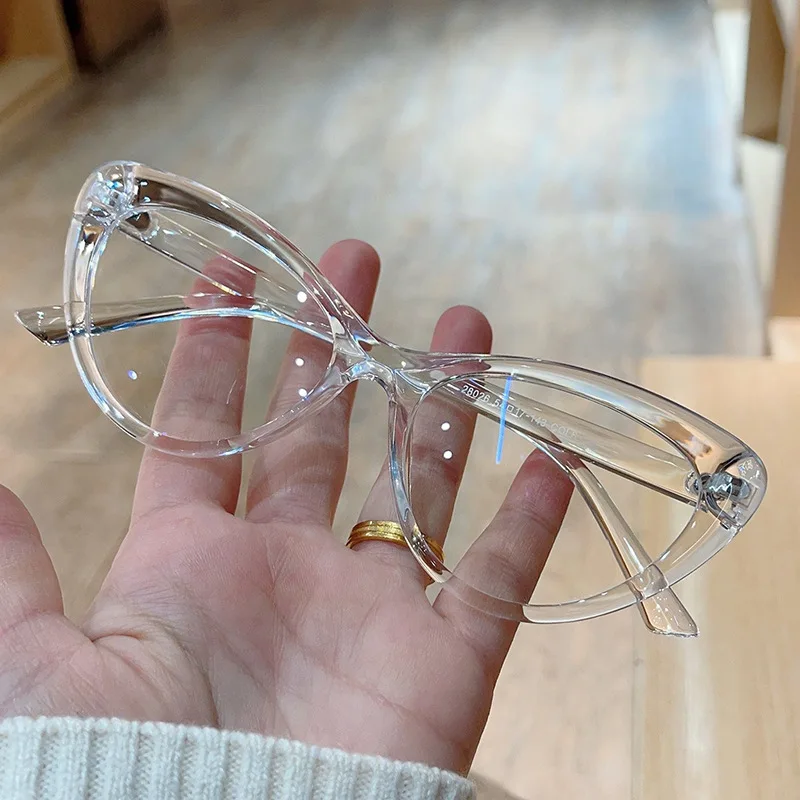 Модные женские очки кошачий глаз 2021 модные прозрачные с защитой от синего света