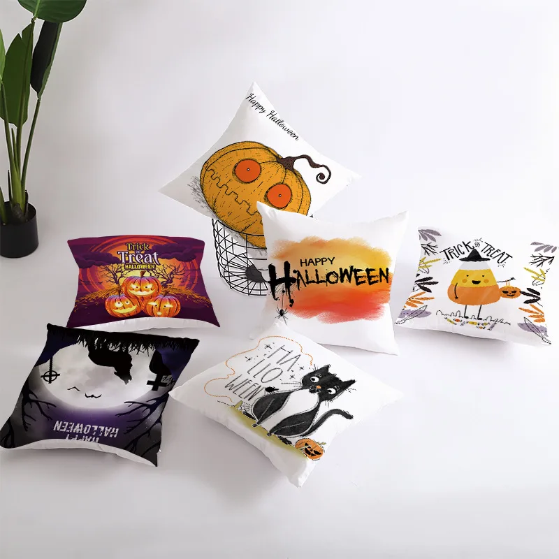 

45*45cm 2022 Halloween Decorations Cushion Cover Scary Toys For Halloween Party Home Decoration Horror Props Pumpkin Witch Party
