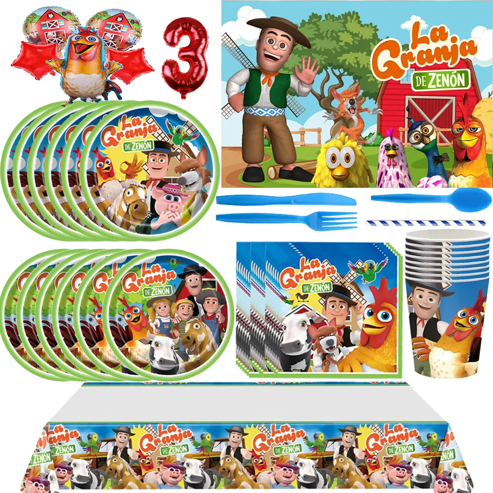 La Granja Zenon Farm Декор для дня рождения Одноразовая посуда Бумажная тарелка Чашка