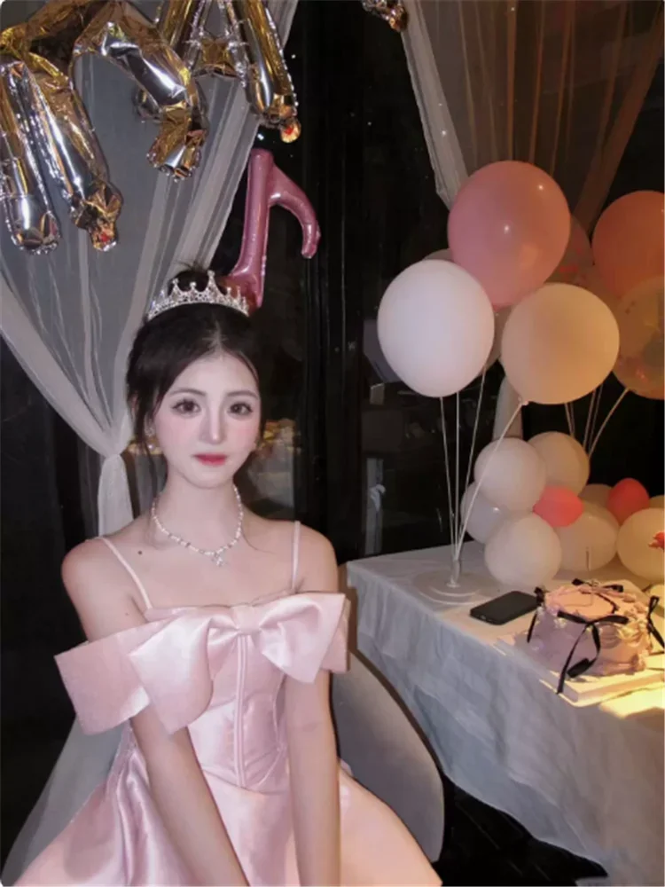 Розовое платье принцессы для девочек французских знаменитостей на день рождения