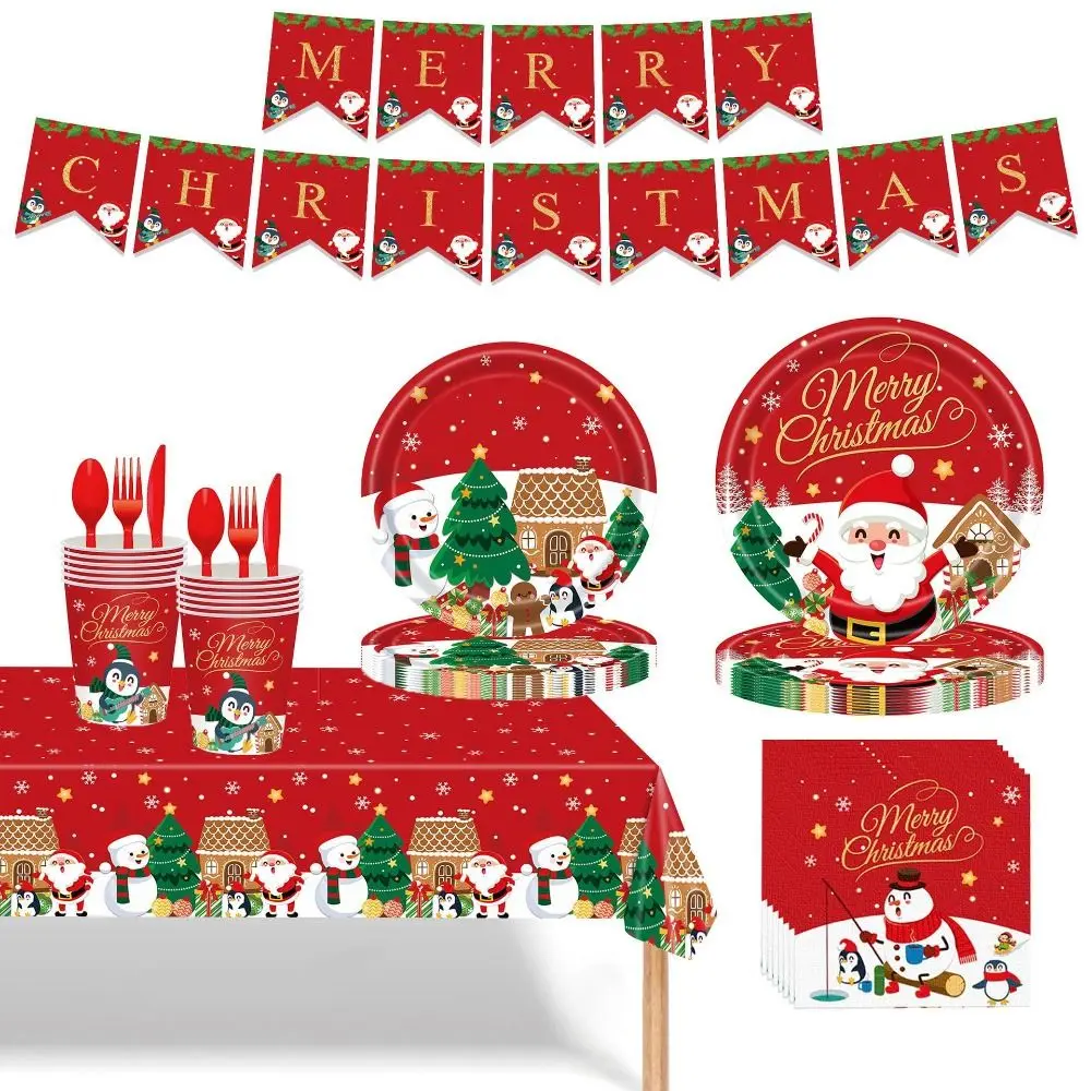 24 шт. дружелюбный контейнер для десерта рождественская одноразовая посуда тыква