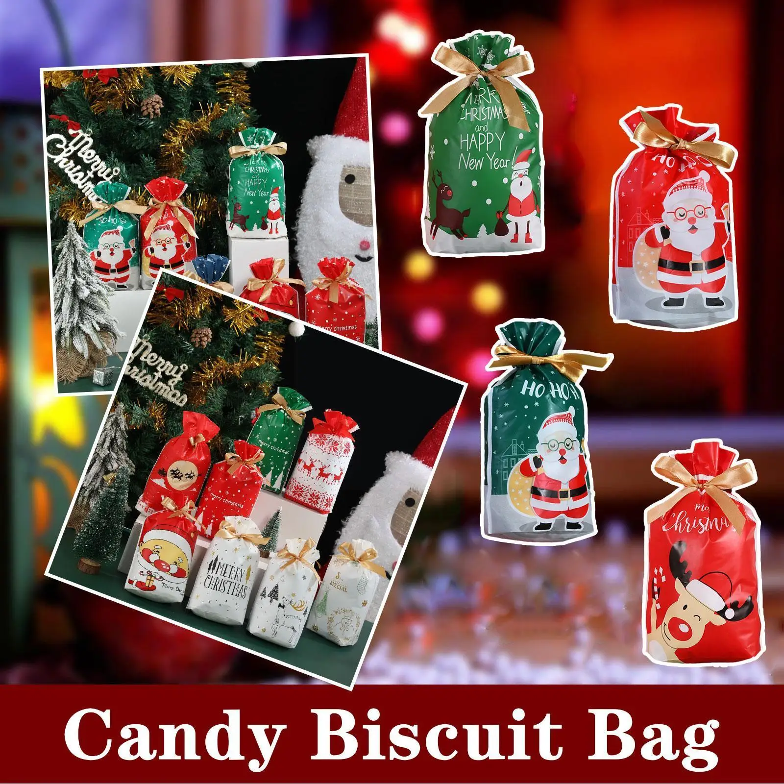 

Cartoon Christmas Gift Bag Candy Box Cookie Christmas Gift Birthday Baptism Holder Decoration Kids Candy Bag Boy Bag Party S7r5
