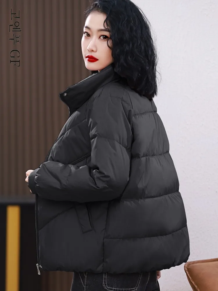 Легкий короткий пуховик для женщин новинка 2024 High Sense большие размеры свободная