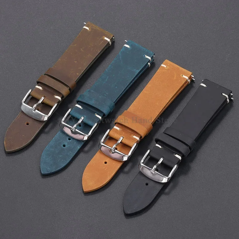 Кожанный ремешок для умных часов ширина 18-24 мм цвет в ассортименте