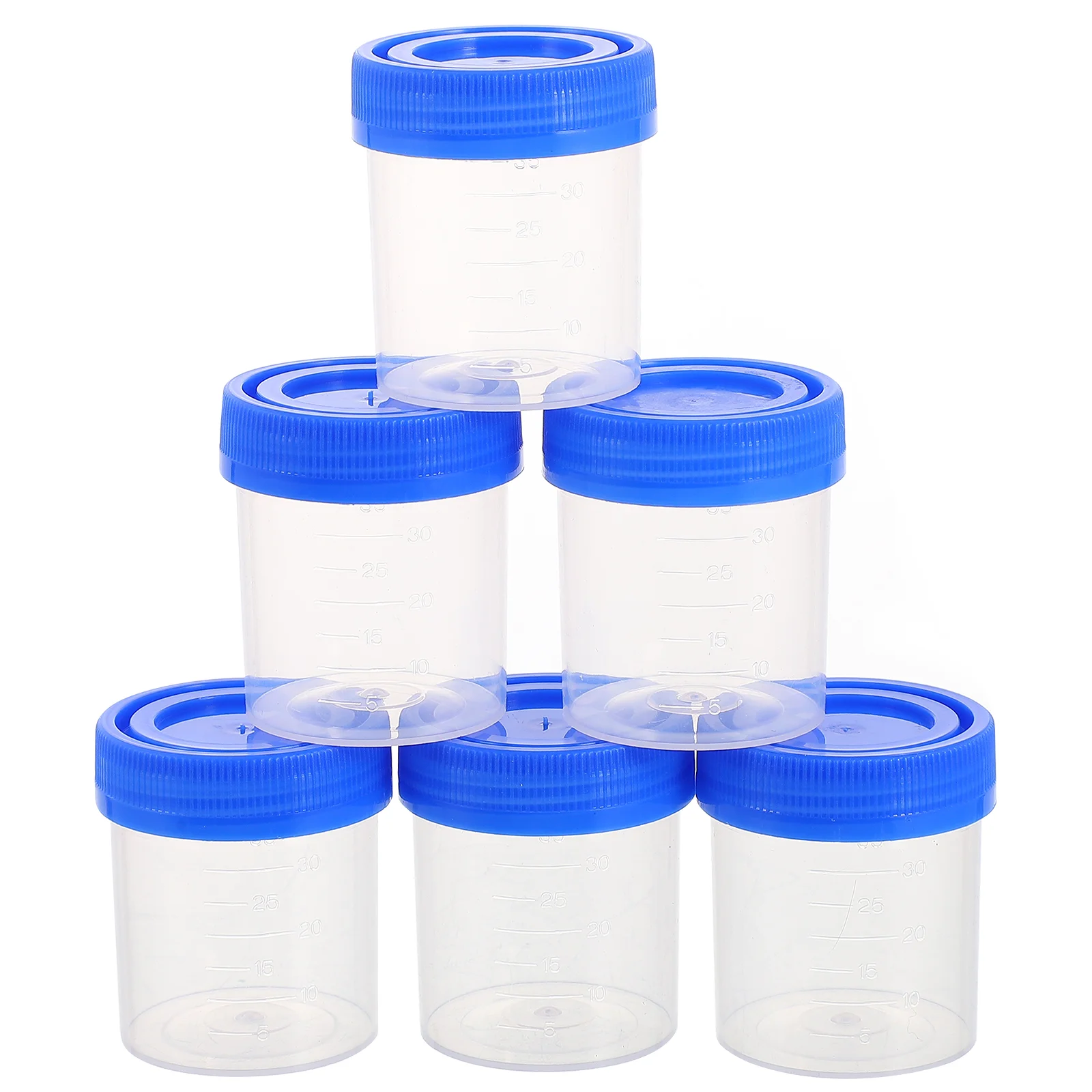 

50 шт. стаканчиков, стаканчики для образцов с винтовыми крышками для теста на беременность, тест на рН, 40 мл, голубой прозрачный