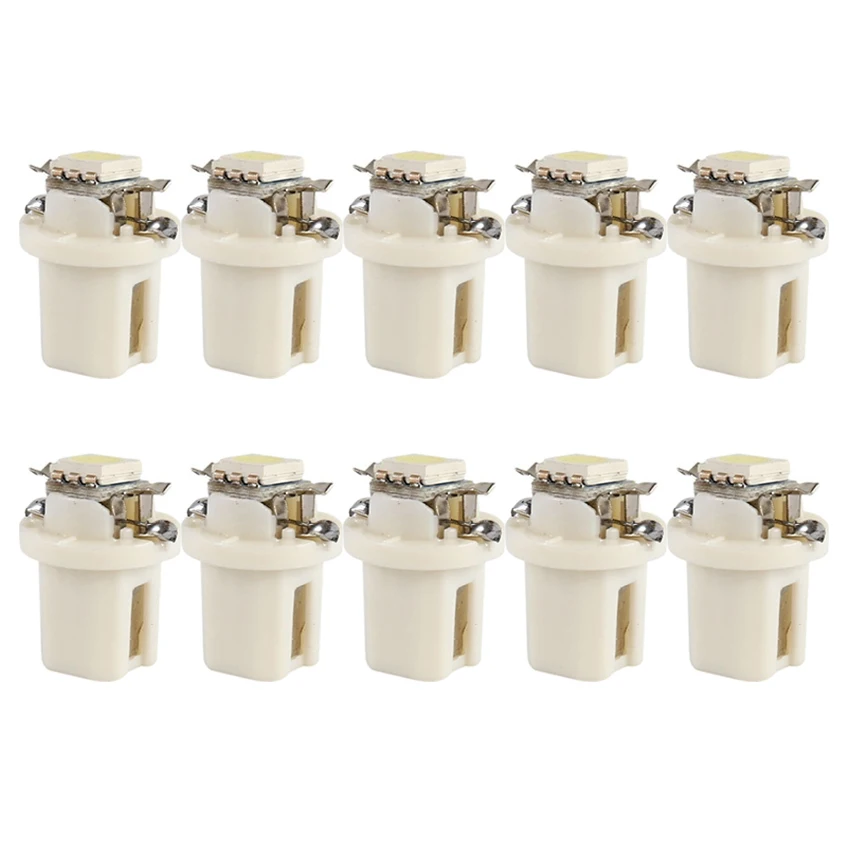 

10 шт. T5 B8.5d светодиодный светильник для приборной панели автомобиля, скоростные фонари, лампы для салона автомобиля, аксессуары для приборной панели, боковой выключатель, лампы 12 В