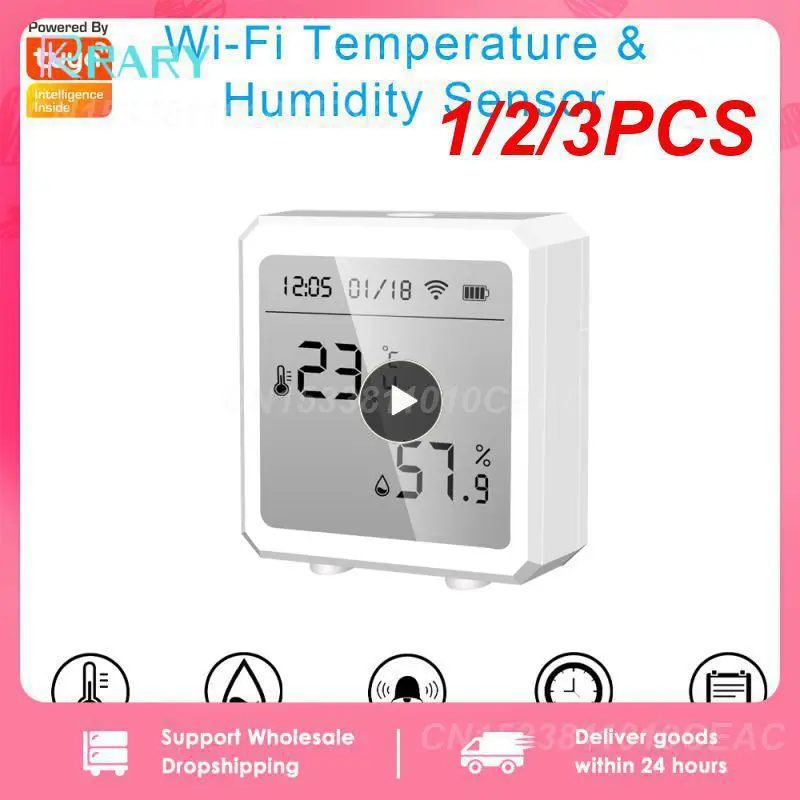

1/2/3PCS Tuya Smart WiFi Temperature Humidity Sensor with LCD Screen Wireless Smart Thermometer Hygrometer Works Alexa Hey