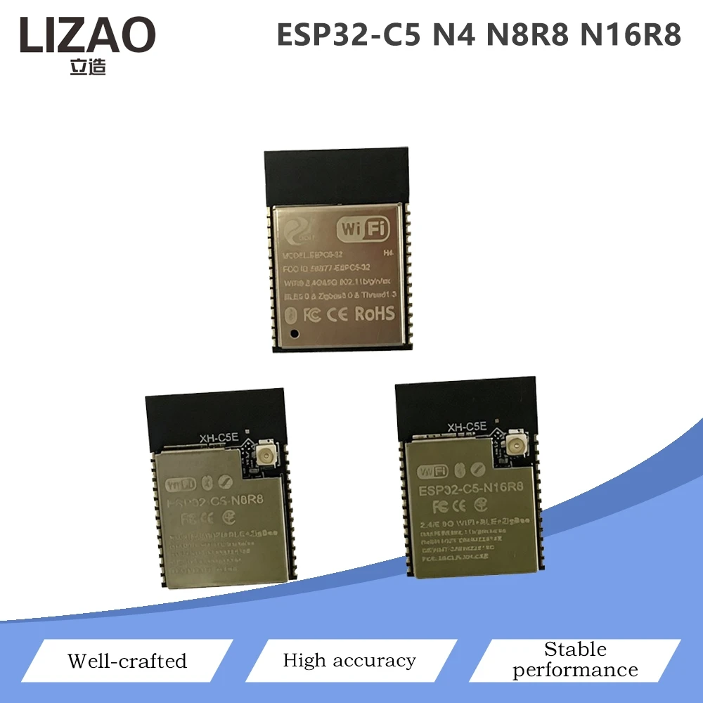 Фото Беспроводной модуль ESP32-C5 ESP32-C5-N4 N8R8 N16R8 2.4G&5G WiFi BLE5.0 Zigbee Thread Двухдиапазонный WiFi MCU модуль №1