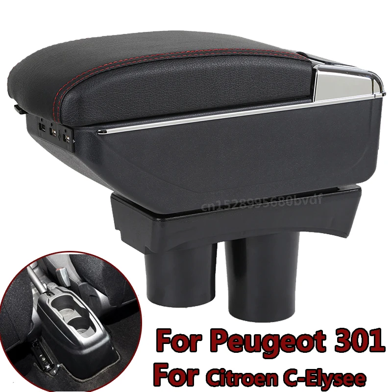 

Подлокотник для Peugeot 301, для Citroen c-elysee, автомобильный подлокотник 2013, 2014, 2015, 2016 детской интерьерной коробки для хранения, светодиодный USB
