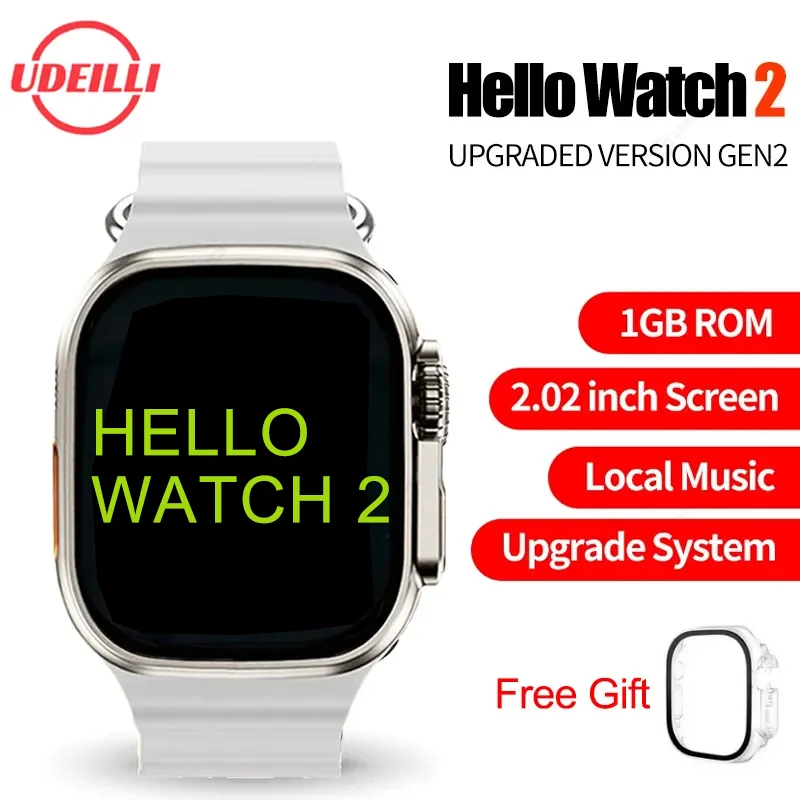 

Hello Watch 2 Smart Watch H11 Ultra Upgraded 2 49mm 1:1 Series 8 Ultra Wireless Charging Real Compass Local Music Smartwatch 1GB
