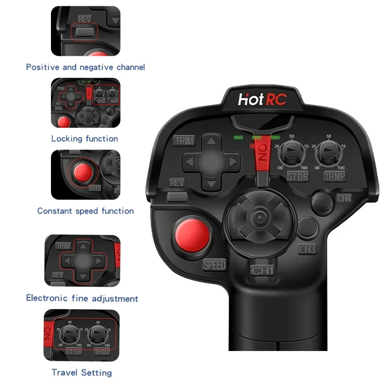 HotRC DS-4A 2 4G 4-канальный односторонний радиопередатчик с 4-канальным приемником для