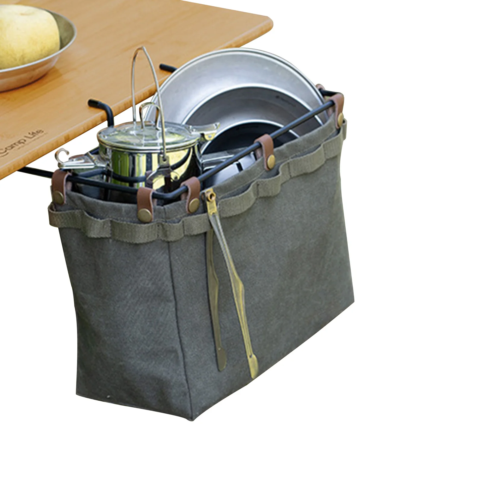 Camping Table Side Hangings Bag Camping Storage Bag Desk Hang Pouch Bags Desktop Organizer Basket For Camping Accessories Picnic