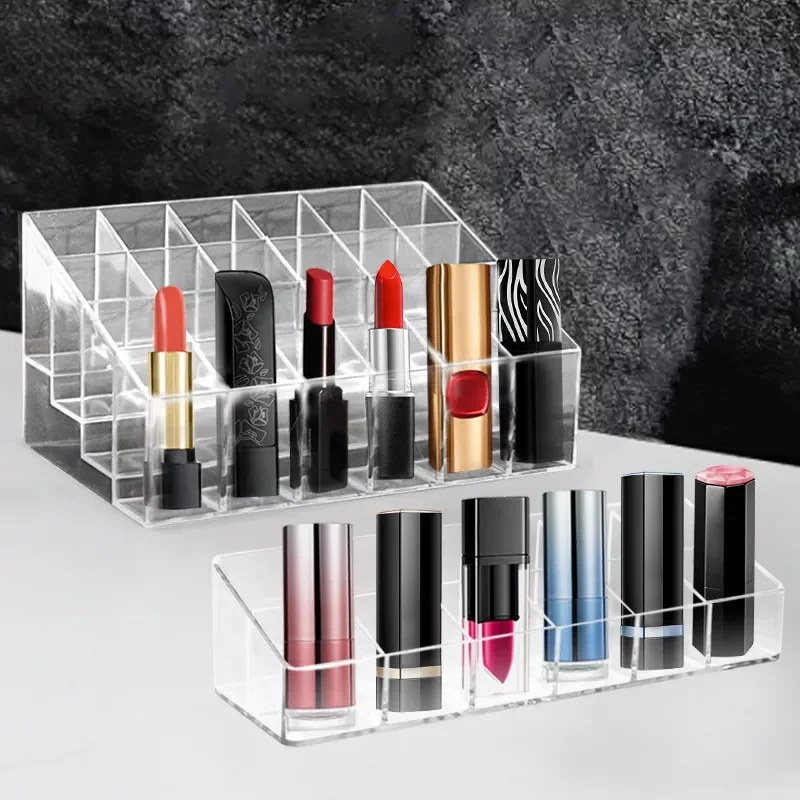 

Grid Lipstick Makeup Organizer Acrylic Storage Makeup Organizer for Cosmetics Lipstick Nail Polish Display Stand Holder