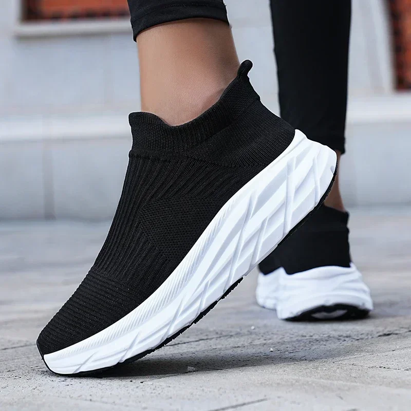 Кроссовки-носки унисекс фланелевые на платформе дизайнерская обувь для тенниса