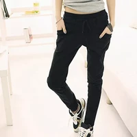 tops new arrival women stretch little feet harem pant slack casual trousers lacing jeans