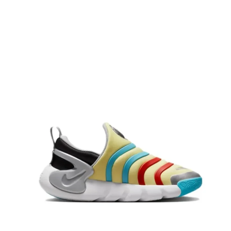 Детская повседневная обувь с нескользящим низким берцем Nike Dynamo Go желто-синяя для