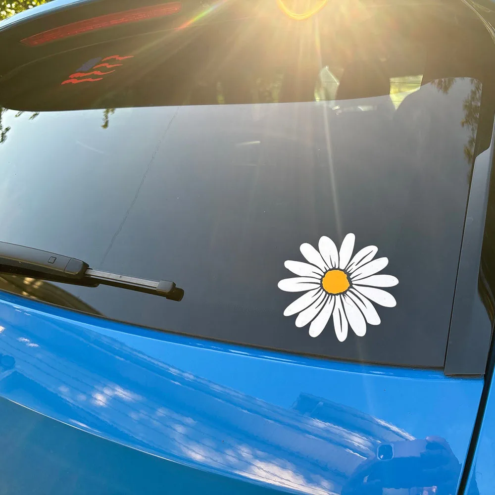 

Простая виниловая наклейка для автомобиля с изображением ромашки, полевой цветок, природа, наклейки для стайлинга окон автомобиля, виниловые аксессуары, украшение
