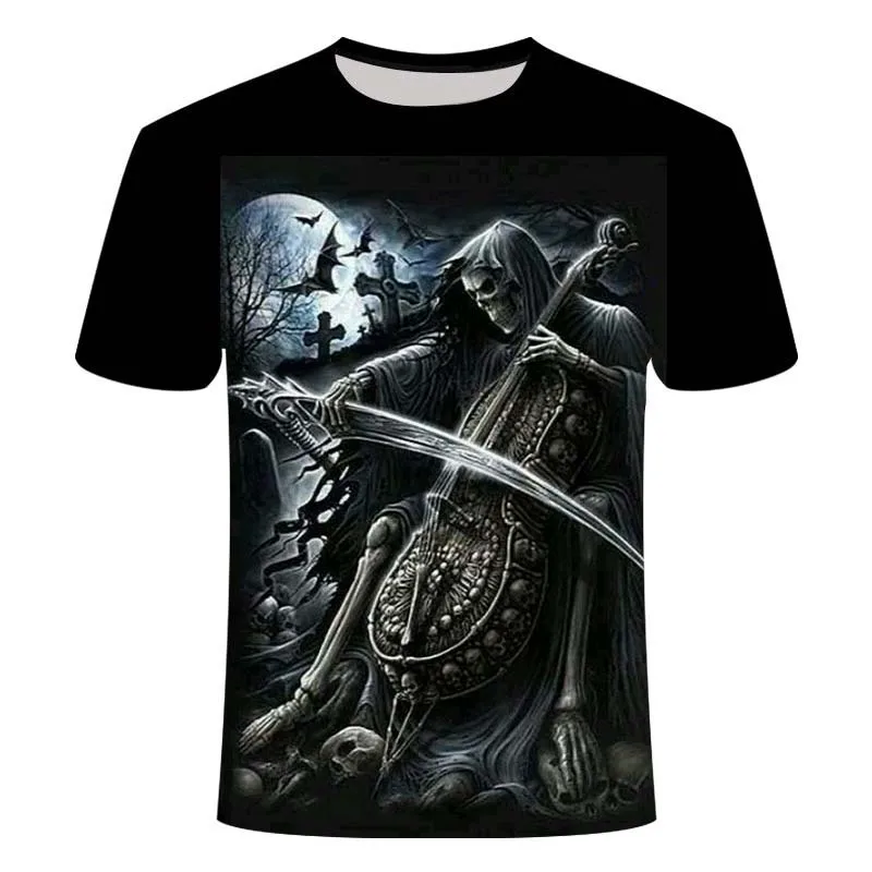

Men's Summer Horror 3D Printed Skull T-shirt Men Women Fashion Casual Short Sleeve Streetwear Oversized T-Shirt Gothic