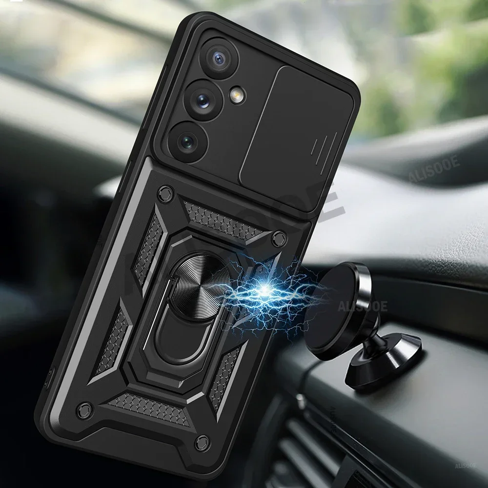 Чехол Slide Camera для Samsung Galaxy A15 A25 A35 A55 5G A05 A05S A14 A24 A34 A54 A13 A33 A53 A73 A12 A22 Cover Ring Holder Funda