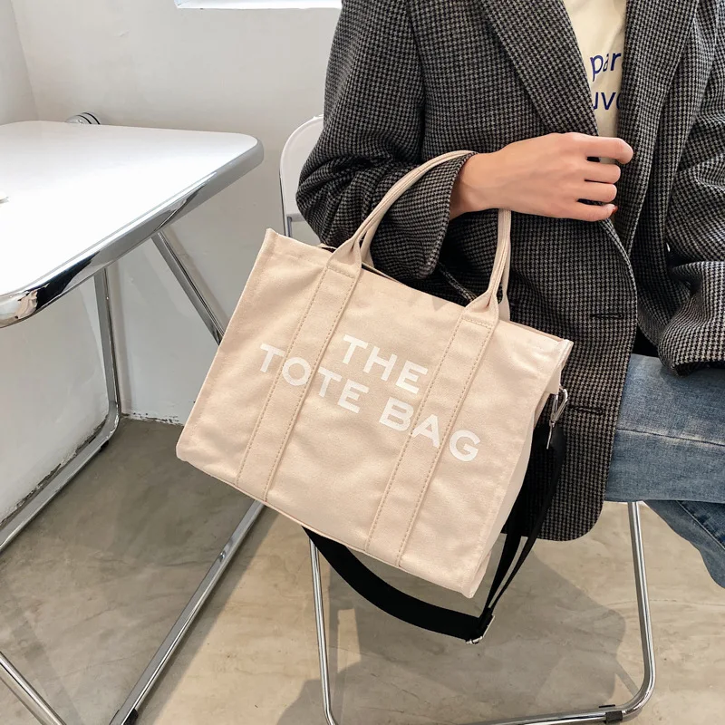 

Women Large Capacity Letter Canvas Tote Shoulder Bag Eco Shopper Bags for Women Printing Shoulder Crossbody Bag Women Handbag