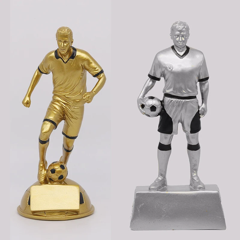

Football game player activity trophy resin crafts electroplating gold silver bronze character award gift can be engraved trophy