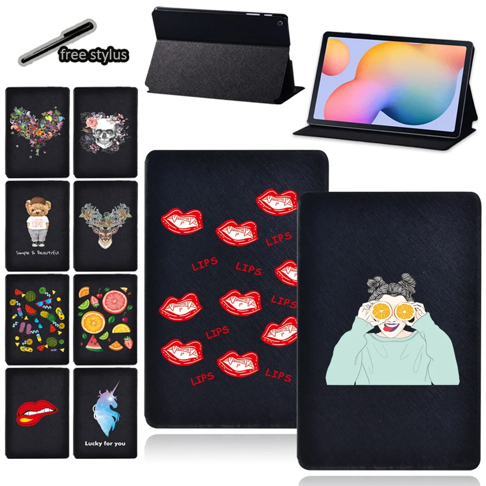 

For Samsung Galaxy Tab S6 Lite P610/P615 10.4 Inch Tablet Case Leather Protective Cover + Free Stylus