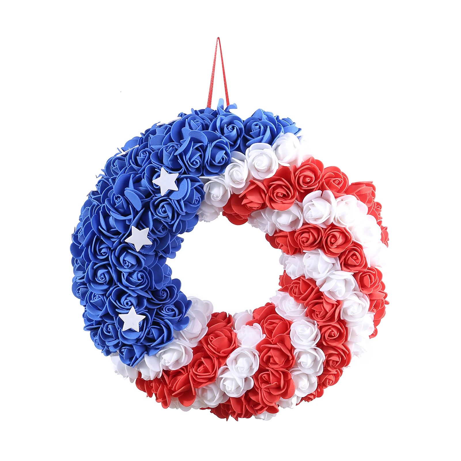 

Декоративная гирлянда в полоску со звездами, венок на стену