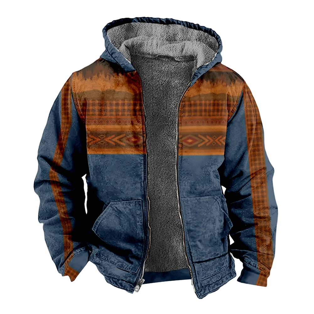 Мужские зимние куртки пальто хлопковая одежда с креативным геометрическим