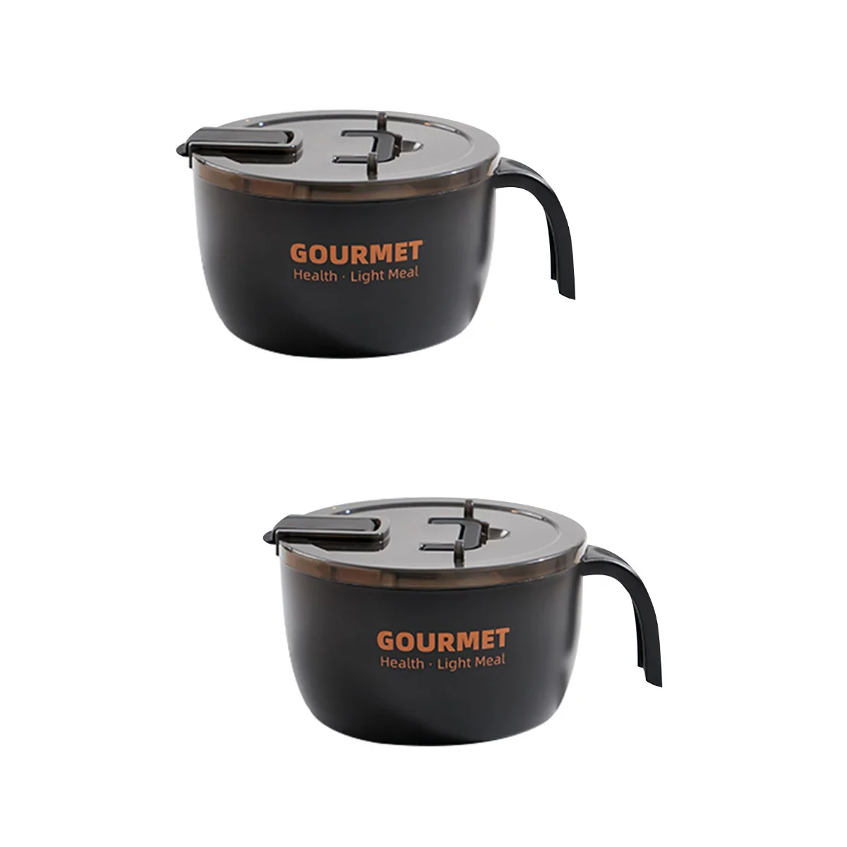 

2 Pc Instant Noodle Bowl Ceramic Soup Bowl Ramen Cooker Salad Bowl Chinese Rice Bowls Stainless Steel Ceramic Pho Bowls Student