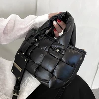 kawaii cute tote handbags shoulder crossbody messenger bags 2022 luxury designer small weave ladies padded down cotton women fab