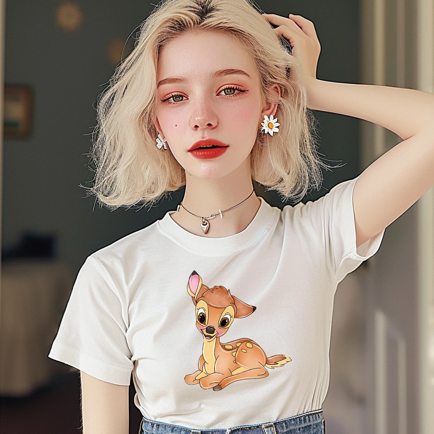 Яркие милые железные нашивки Disney Bambi для одежды универсальный тканевый дизайн