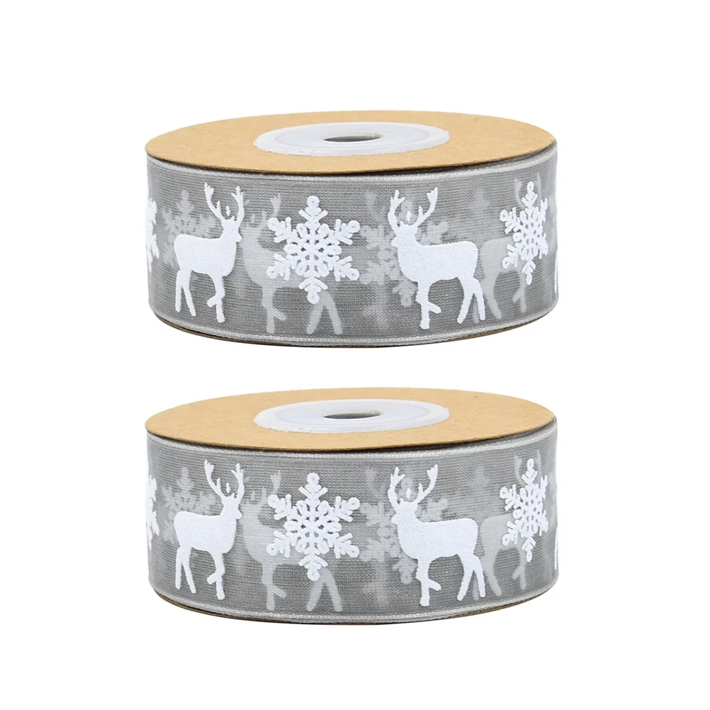 

2 Roll Xmas Ribbons Beautiful Unique Gift Wrapping Ribbons Gift Strip Gift Riband for Shopping Mall