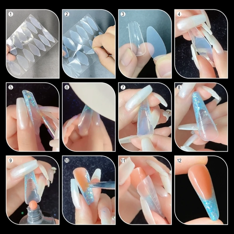 24 шт./пакет форма для ногтей наклейки акриловые шаблоны маникюра Прямая поставка