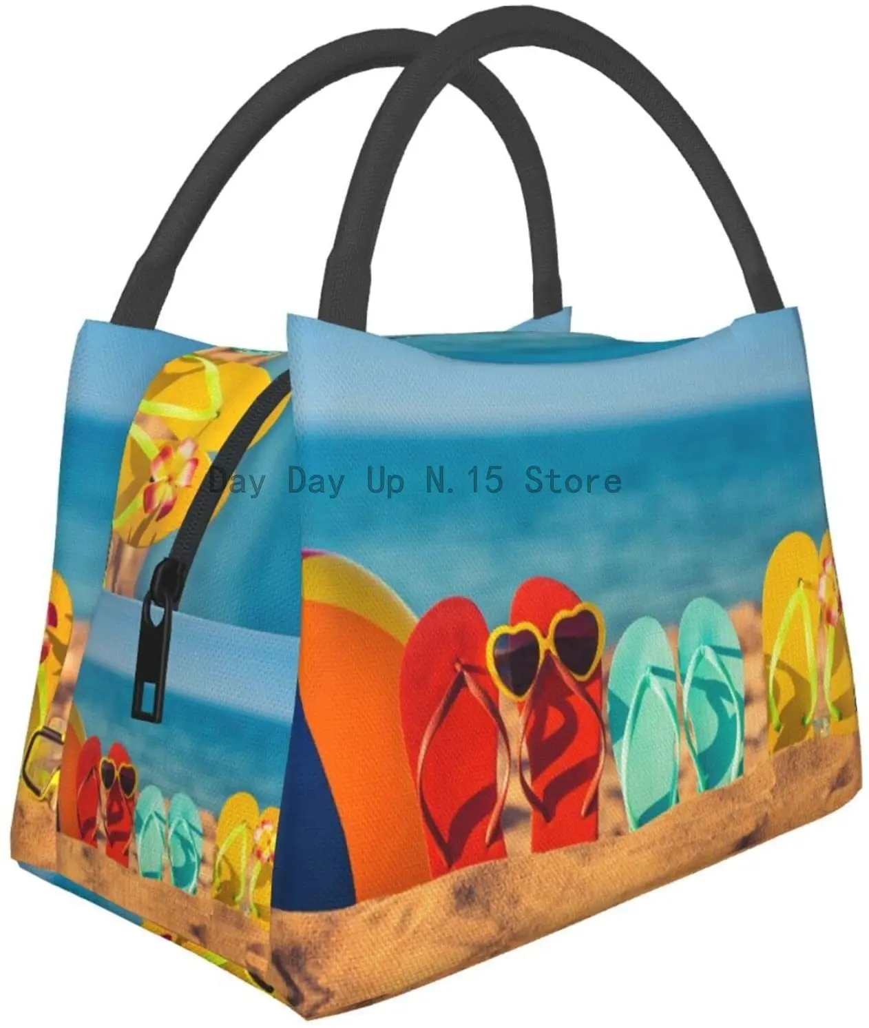 

Красочные шлепанцы пляжный мяч, Портативная сумка для ланча, контейнеры, изоляционная сумка, сумка-холодильник, Ланч-бокс для офиса, школы, п...