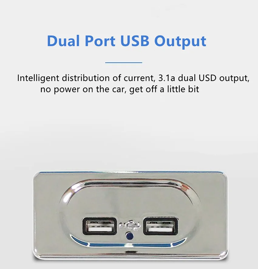 

Зарядное устройство USB с двумя розетками, адаптер питания со светодиодным дисплеем для автомобилей, лодок, морских мотоциклов, скутеров, дом...