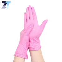 20pcs pink disposable nitrile vinyl mixed gloves plastic gloves household lab use nail salon beauty salon kithchen gloves