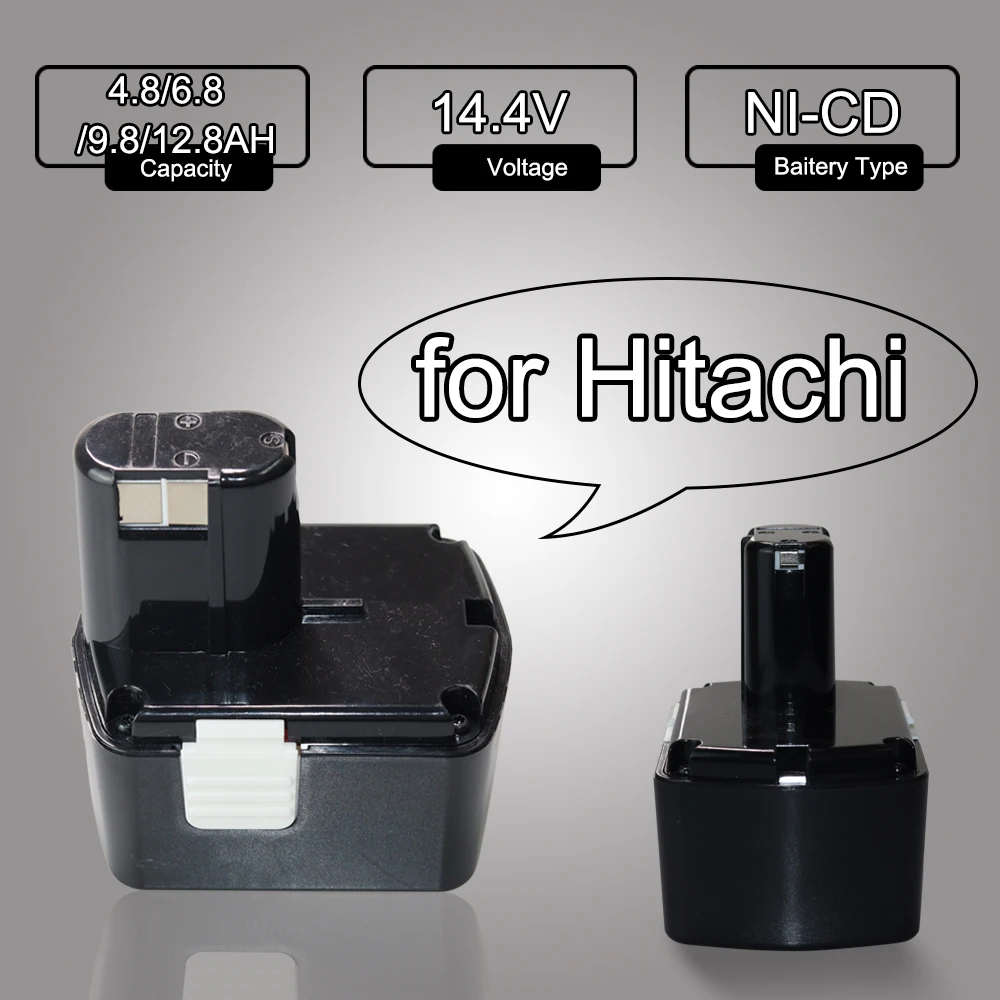 Аккумуляторная батарея для Hitachi, 14,4 В, 4,8/6,8/9,8 А · ч, EB1412, EB1414S, EB1426, EB1424, EB1430, EB14B
