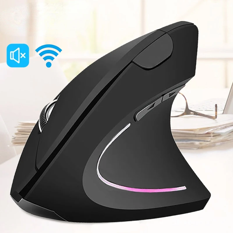 

Мышь Вертикальная Эргономичная Бесшумная, 2023 ГГц, 6D USB