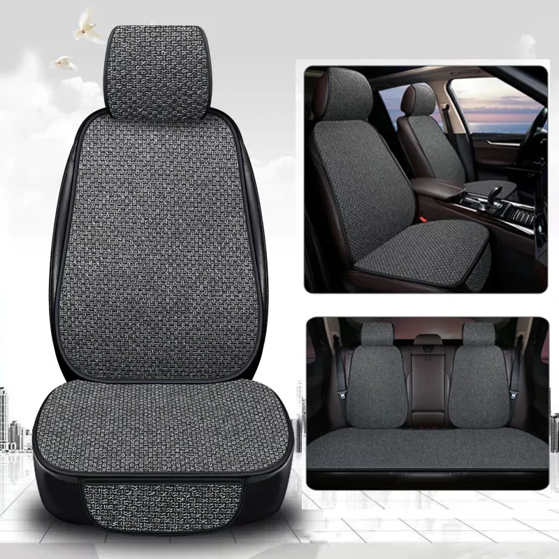 

Flax Car Seat Cover Protector Linen Front Rear Back Cushion Protection Pad Mat Backrest for Auto Interior Truck Suv Van