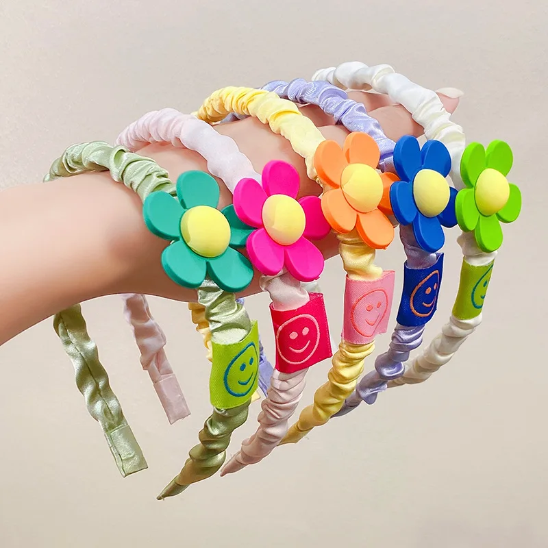 

Princess Cute Hair Bands Girls Hair Accessories Child Solid Color Flower Folds Hair Hoop Headband Headdress Kids Ornaments Gift
