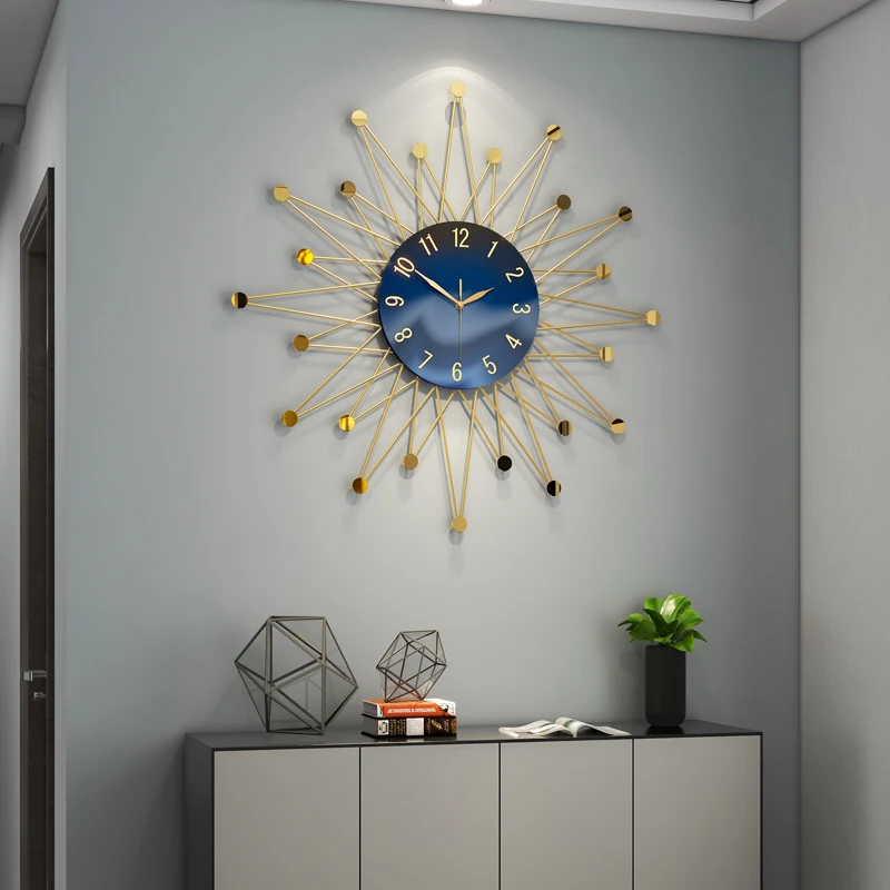 

Metal Quartz Living Room Wall Clock Luxury Minimalist Silent Wall Watch Bedroom Stylish Fancy Reloj De Pared Home Decorating