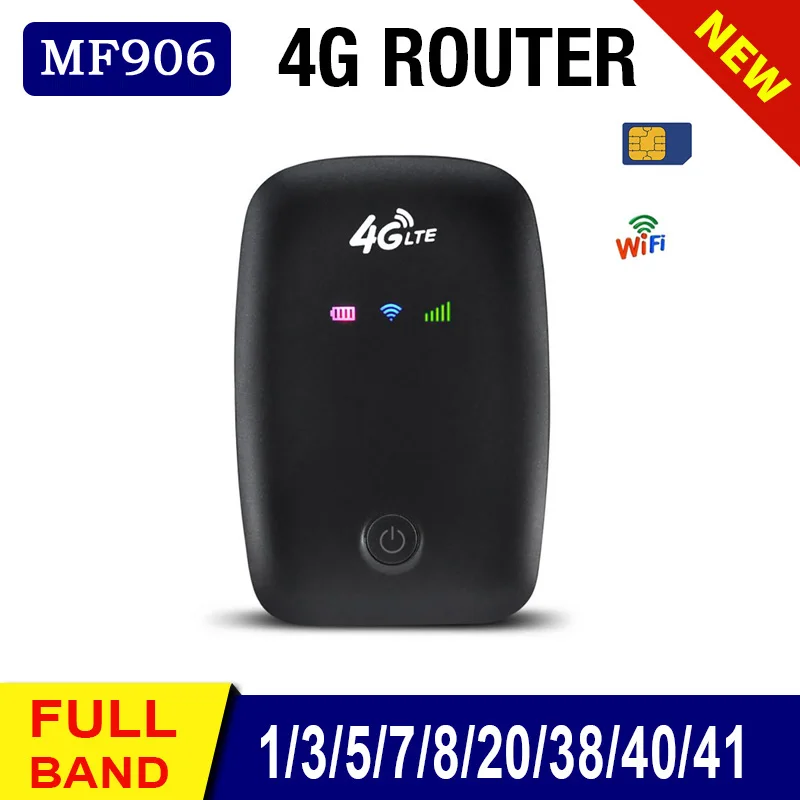

Wireless Networking Modem 4G Wifi Hotspot Sim Card Router 150Mbps LTE Car USB Home Office Computers Broadband Pocket Mifi MF906