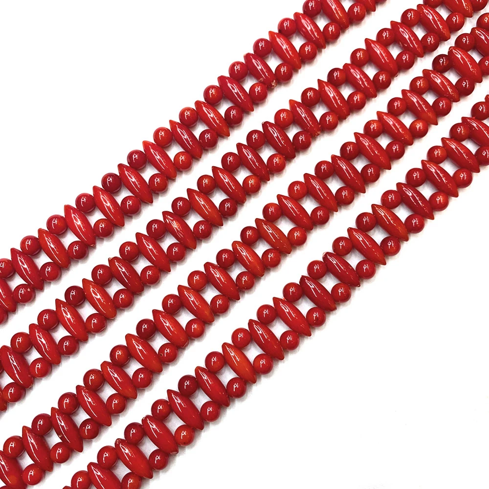 

Natural Coral Beads Necklaces Round Red Coral Beads Loose Spacer Beads for Jewelry Making DIY Bracelet Earrings Anklet Accessory