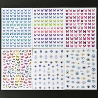 1000pcs butterfly nail art stickers klein blue butterflyeye nail art decals3d laser butterfly adhesive nail patch for japane