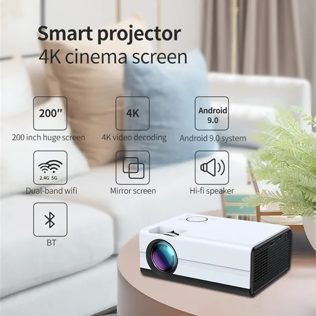 Global Version Ditong  Projector 1080P Mini LED Portable WIFI Full HD Android  4K 1280*720P Keystone Correction For Home Theater 5